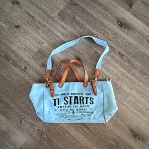 Inspirational Blue and Tan Tote Bag